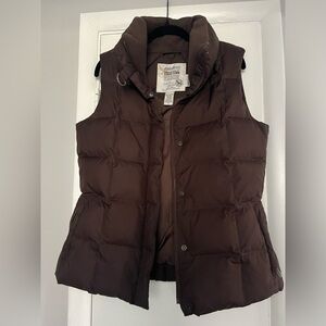 Eddie Bauer Goose Down Insulated Puffer Vest Outdoor Layering Brown Medium